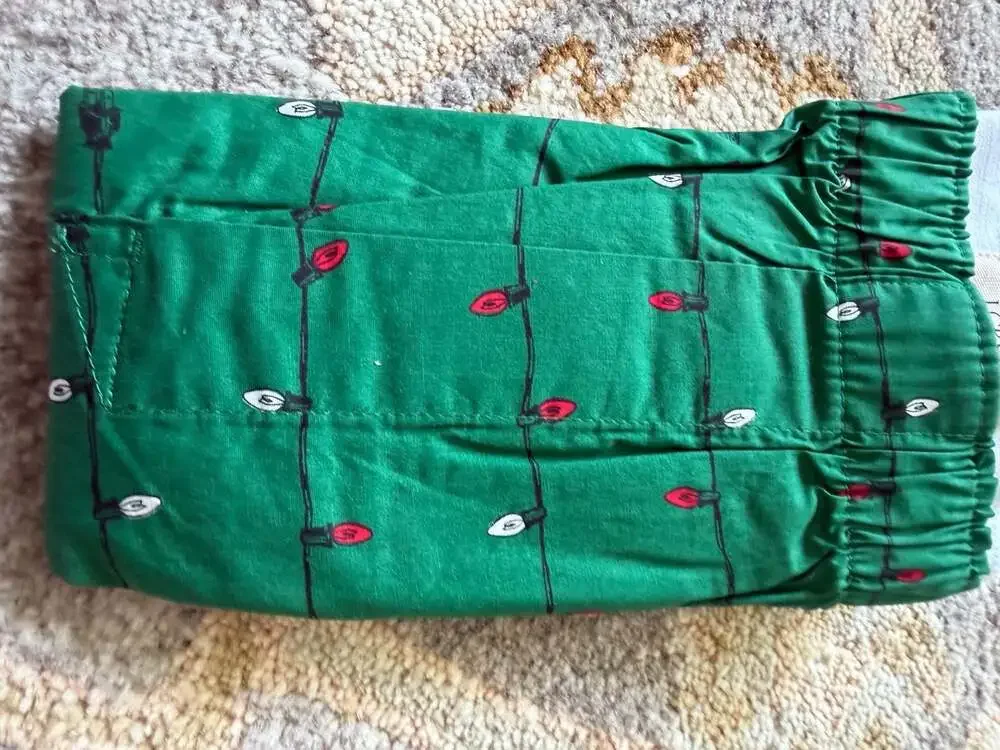 J.Crew Men's Christmas Light Print Woven Boxer Shorts Green